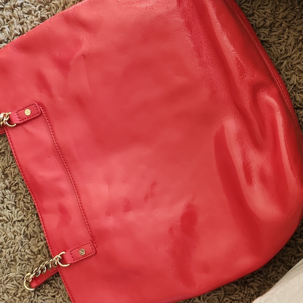 Michael Kors red patent with gold hardware purse - Picture 4 of 16